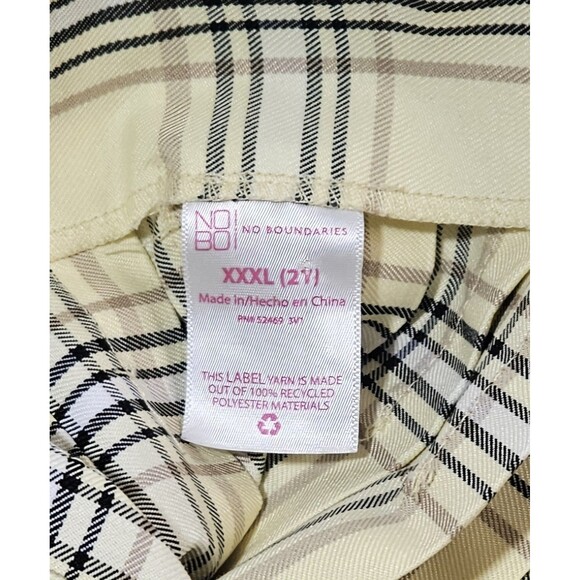 No Boundaries Women's Yellow Plaid Pleated Mini Skirt XXXL 27 Preppy - Picture 4 of 4